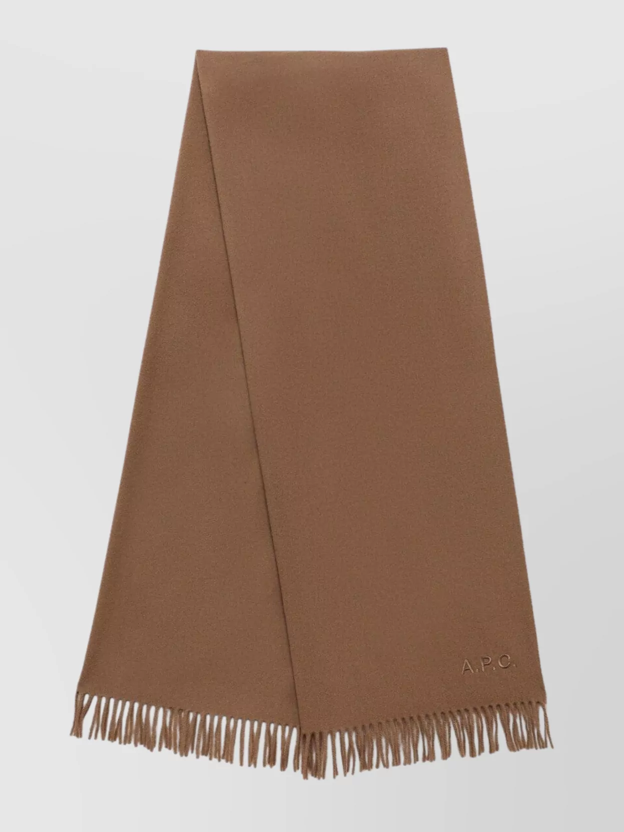 Apc Embroidered Fringe Detail Virgin Wool Scarf