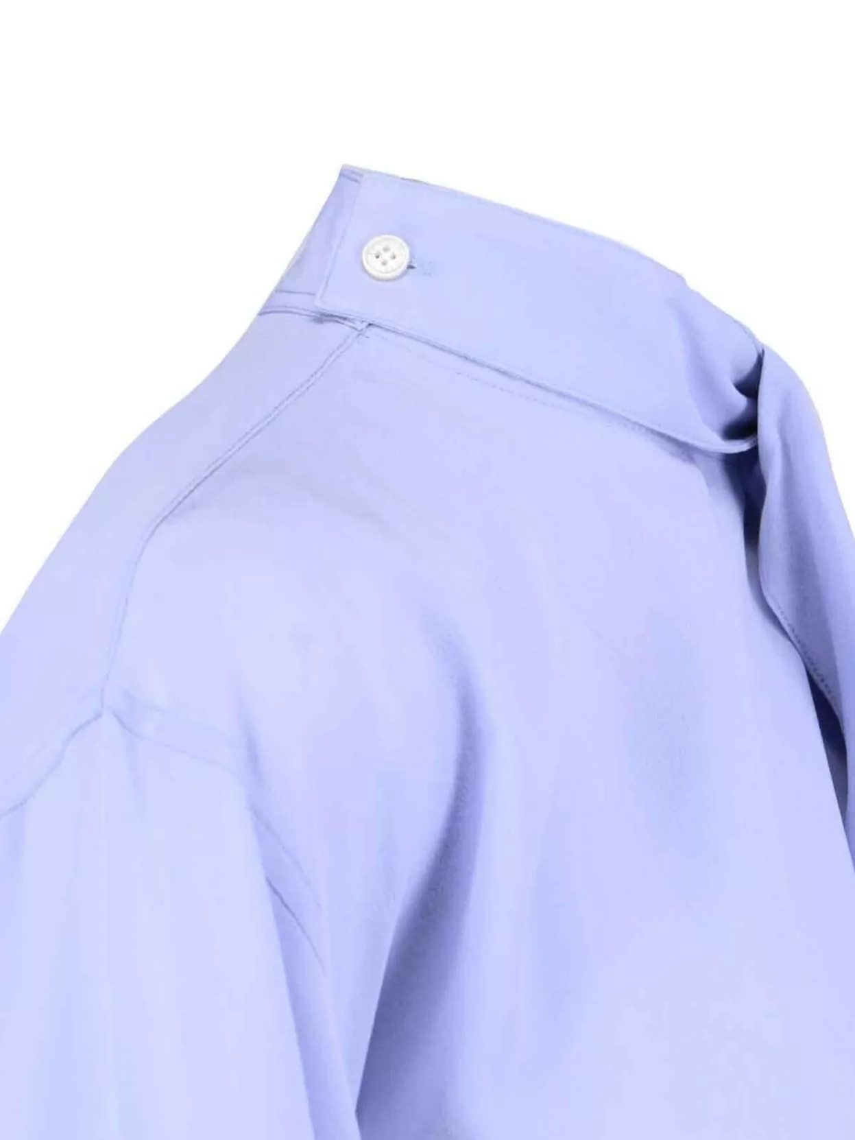 Victoria Beckham Draped Front High Neck Long Sleeves Top In Blue