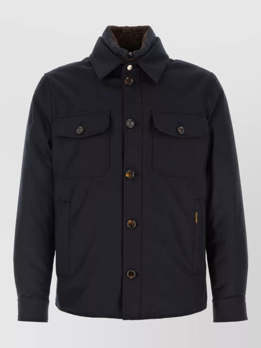 Moorer cashmere down single-breasted coat