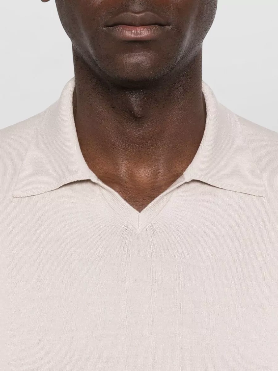 Brunello Cucinelli Short Sleeve Polo Shirt With Ribbed Collar