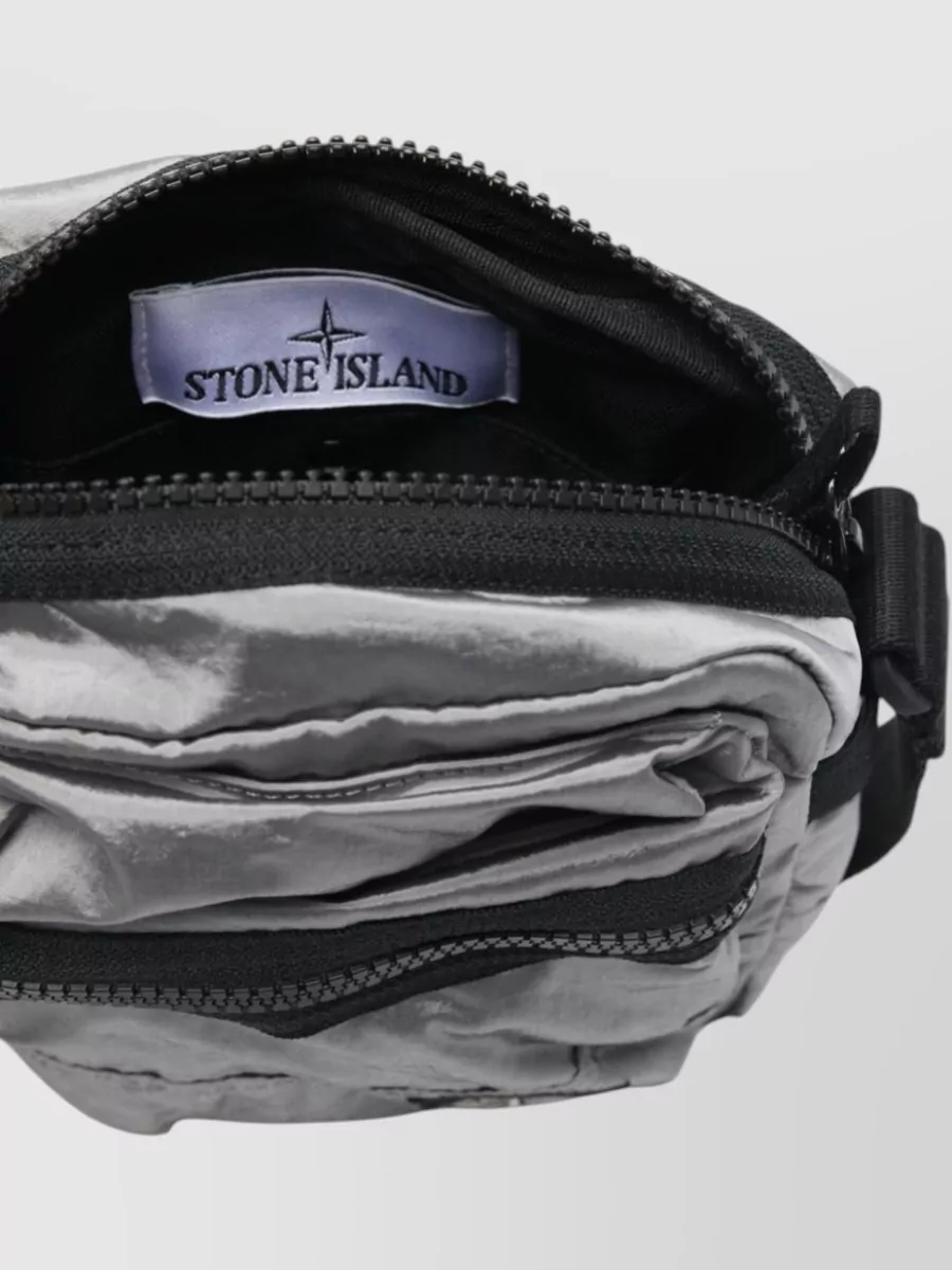 Stone Island Econyl Nylon Shoulder Bag Compass Logo