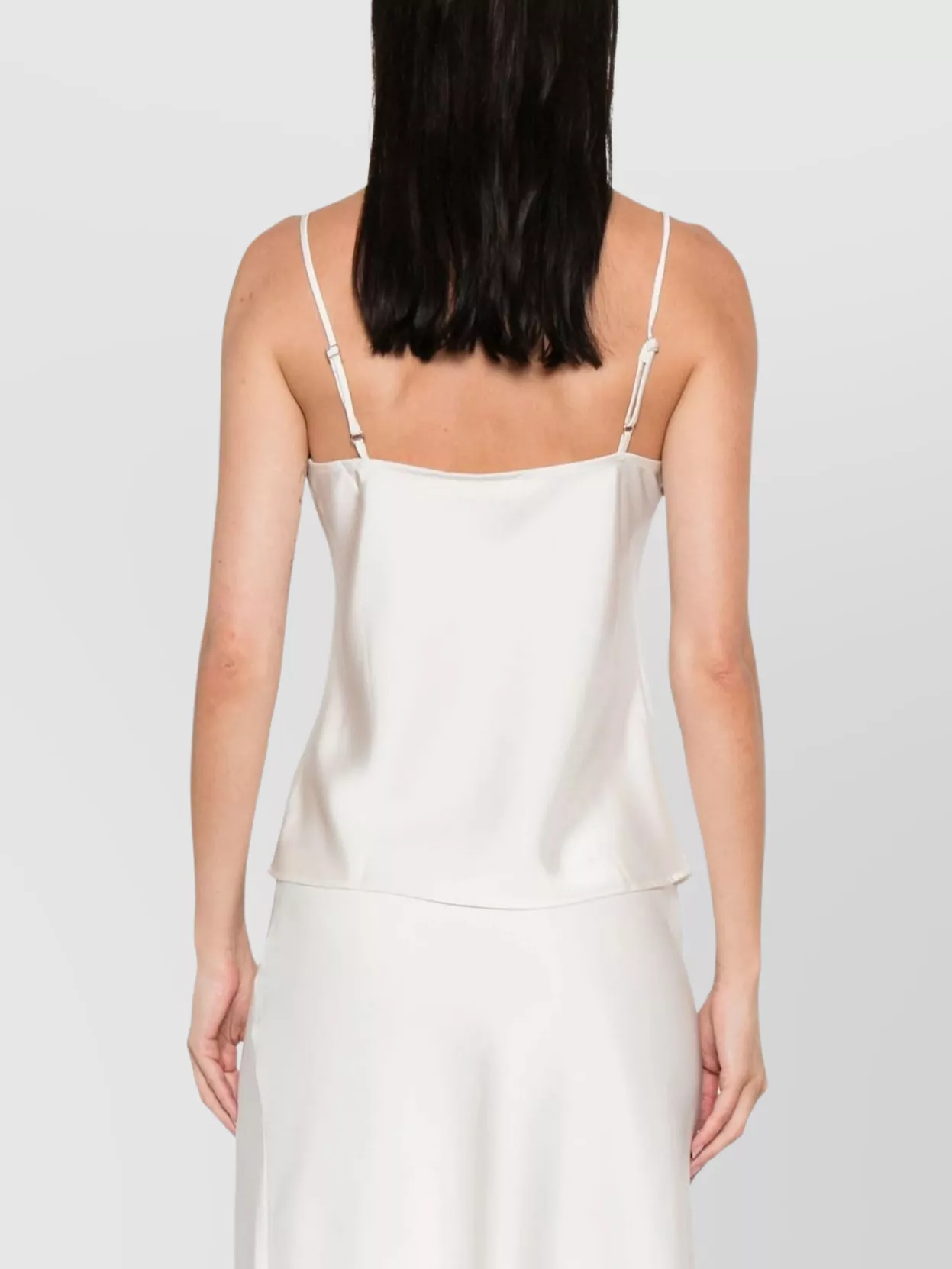 Calvin Klein Satin Cami With Lace Trim And Spaghetti Straps