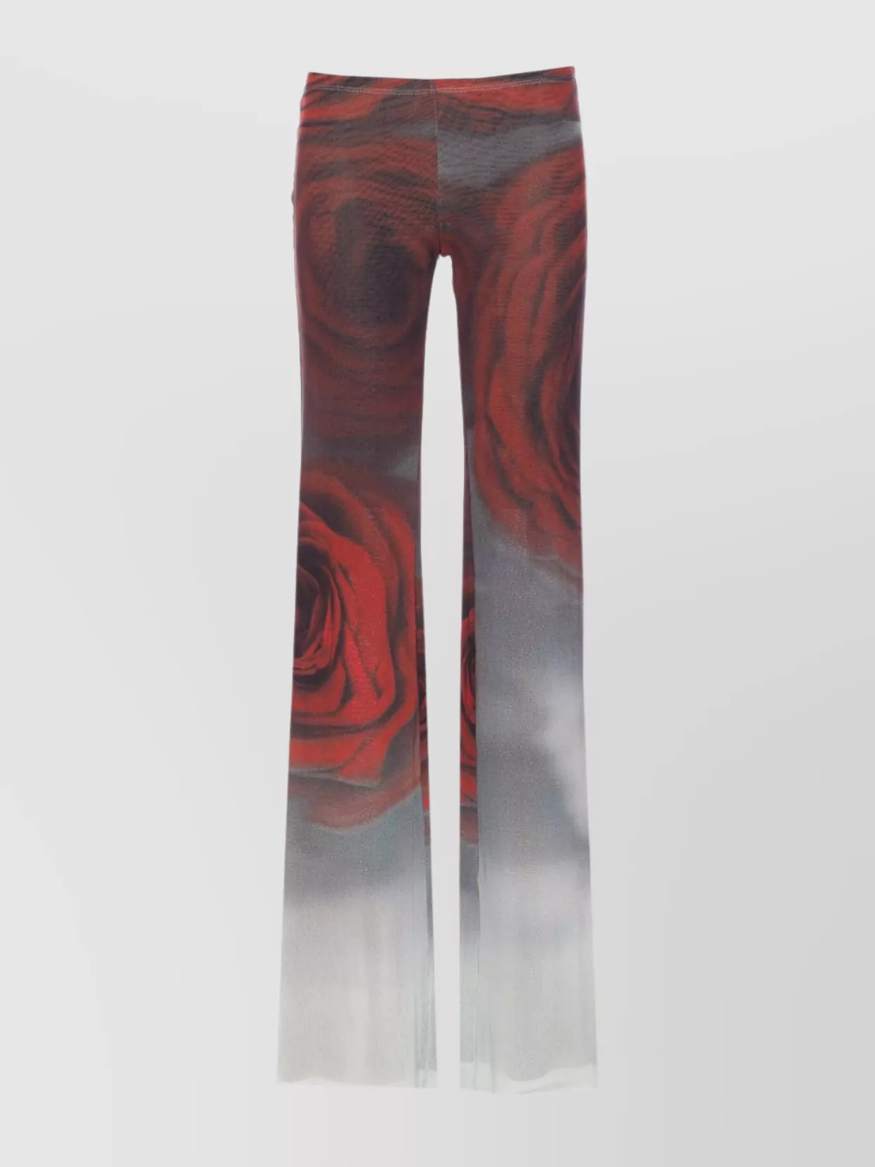 Jean Paul Gaultier Floral Mesh Flared Trousers Stretch In Multi