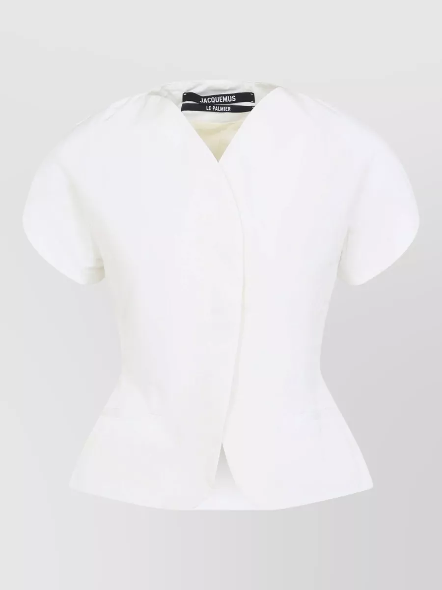 Jacquemus Fitted V-Neck Short-Sleeve Jacket