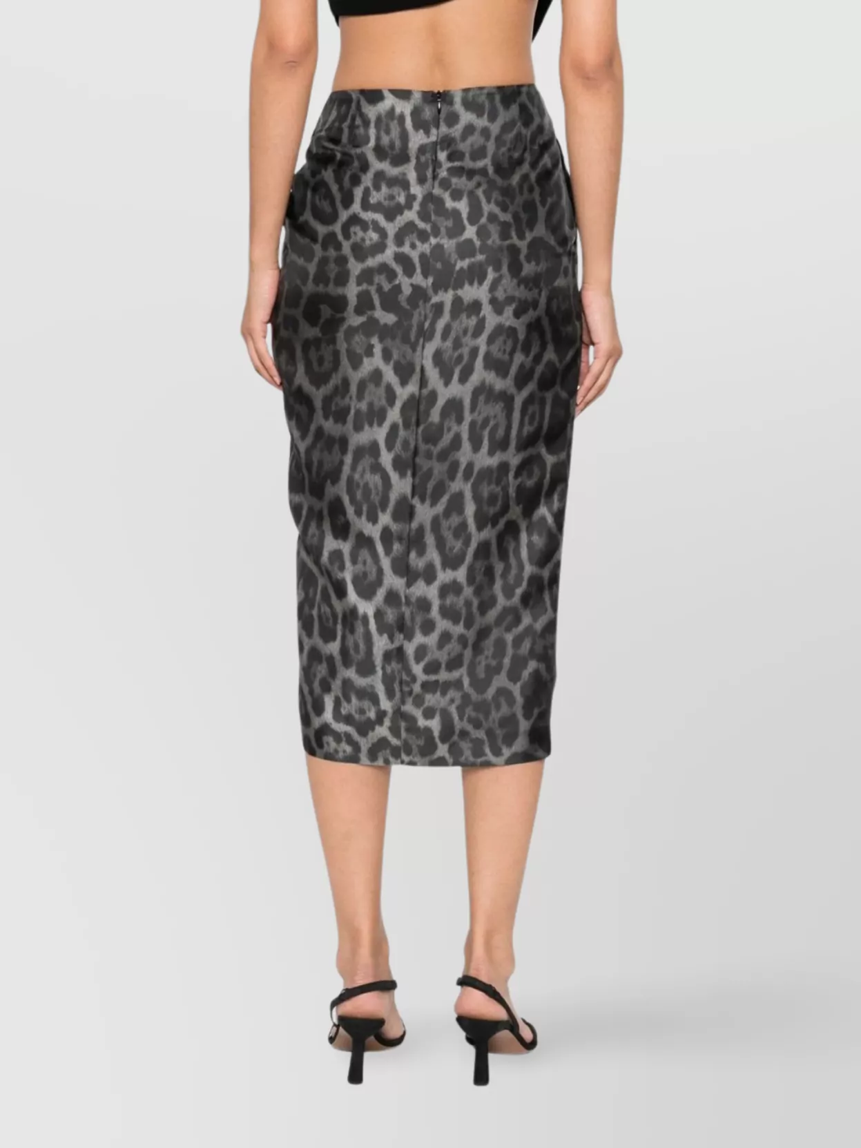 Stella Mccartney Asymmetric Midi Skirt Knot Detail In Gray