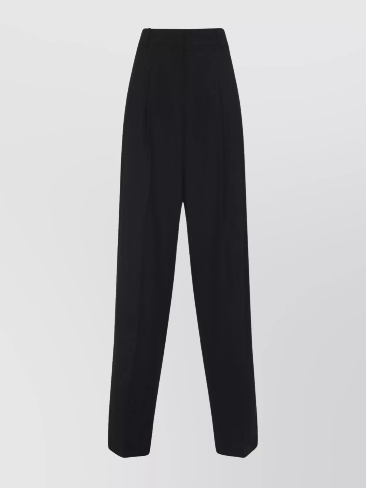 The Frankie Shop High Waist Wide Leg Pleated Trousers In Black
