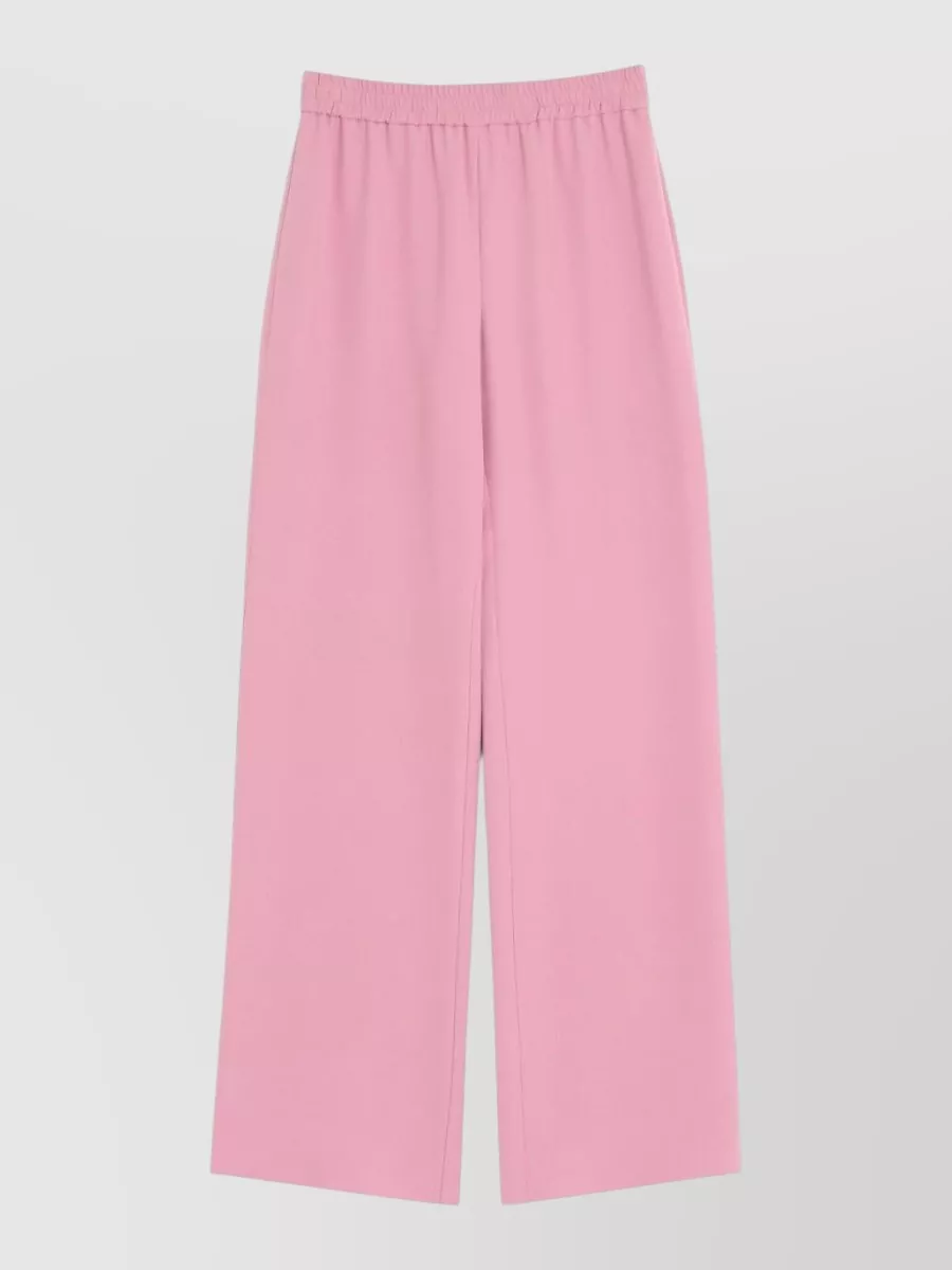 Valentino Silk Tailored Trousers Featuring Back Pockets In Pink