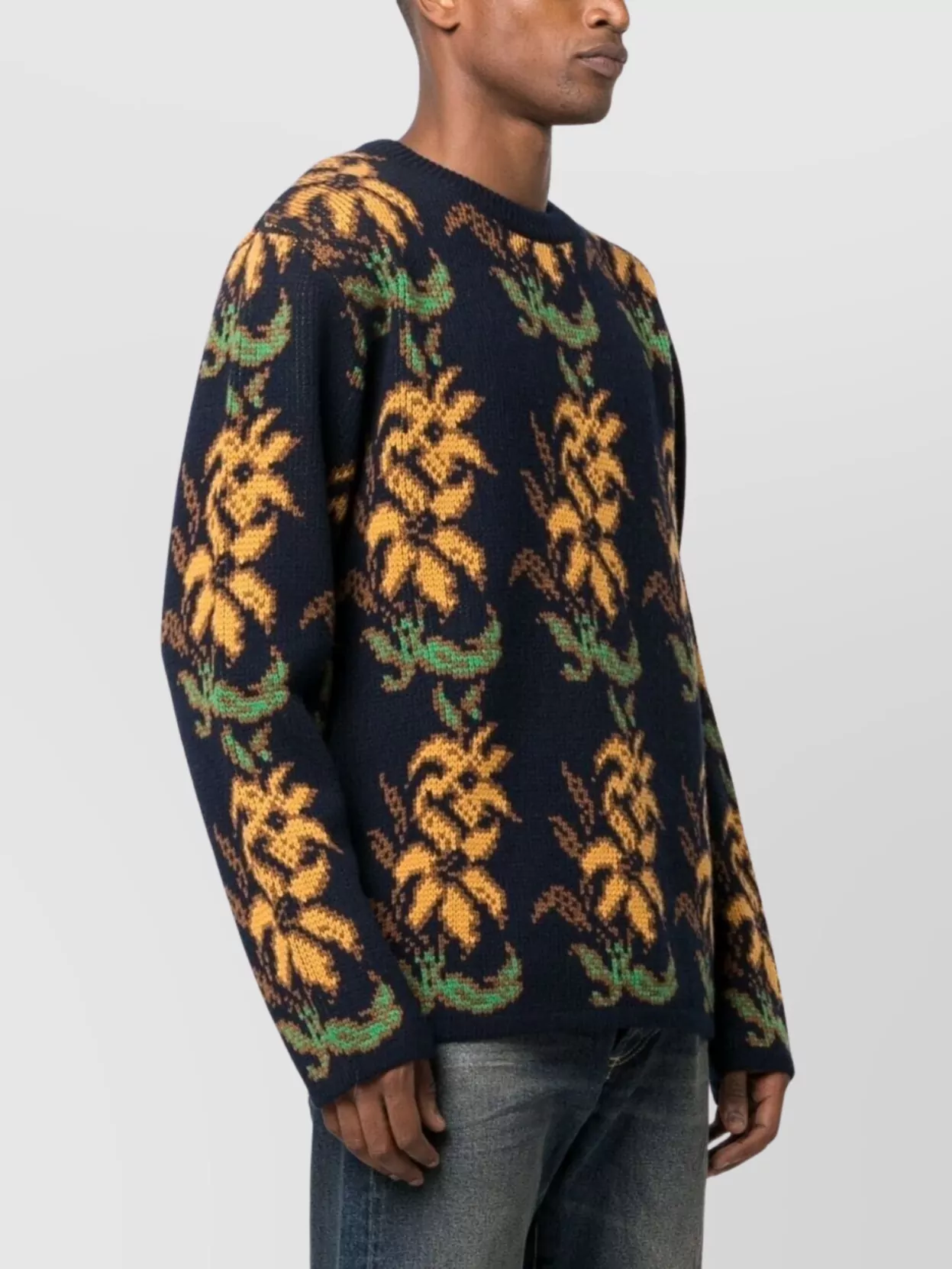 Etro Floral Crew Neck Long Sleeve Sweater