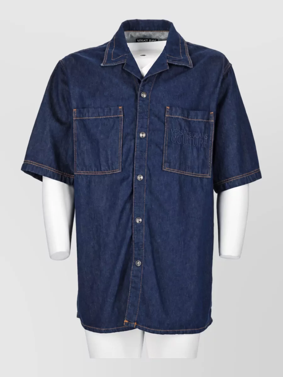 Versace Jeans Couture denim logo-print shirt
