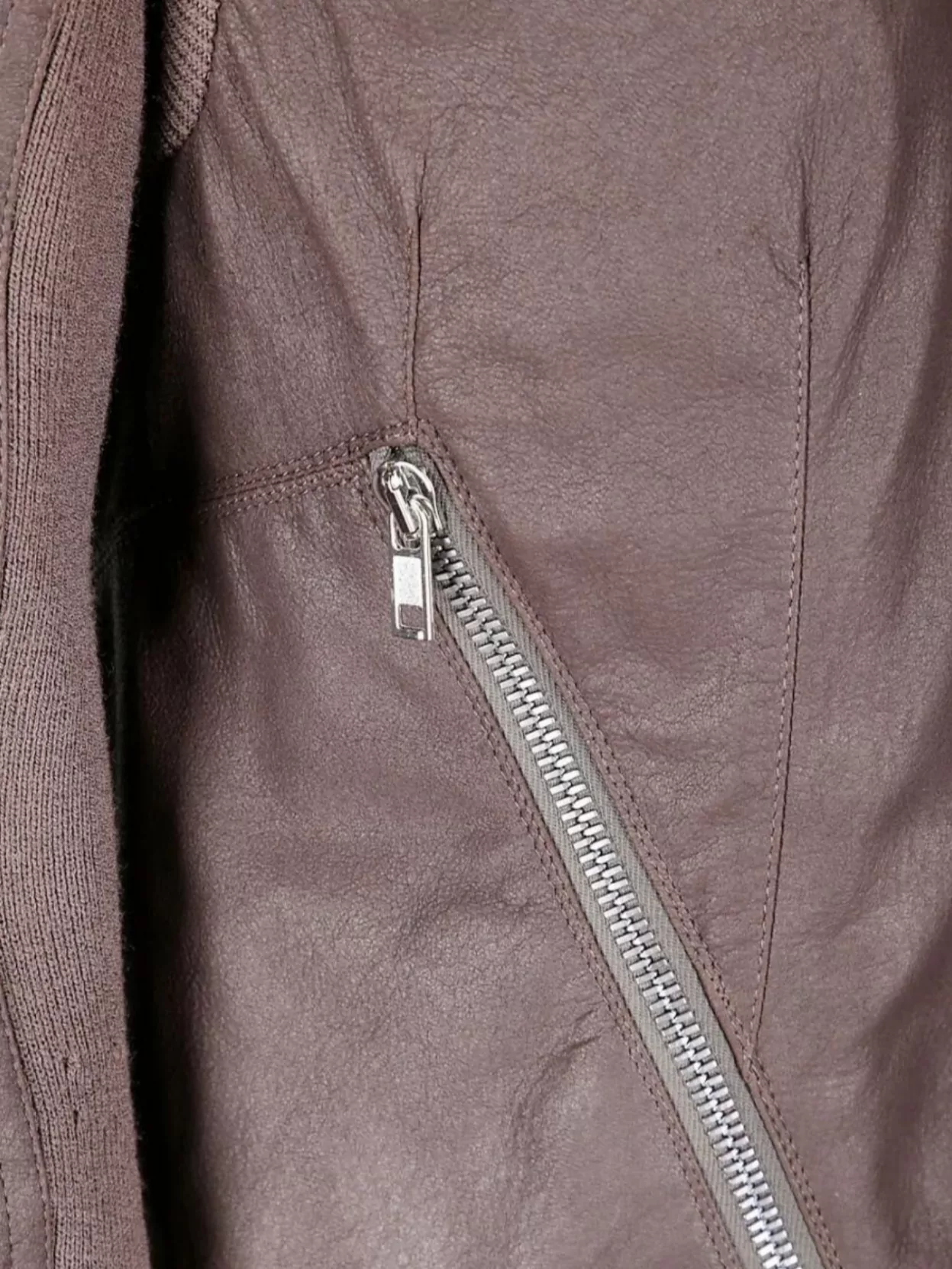 Rick Owens Asymmetrical Hooded Biker Jacket