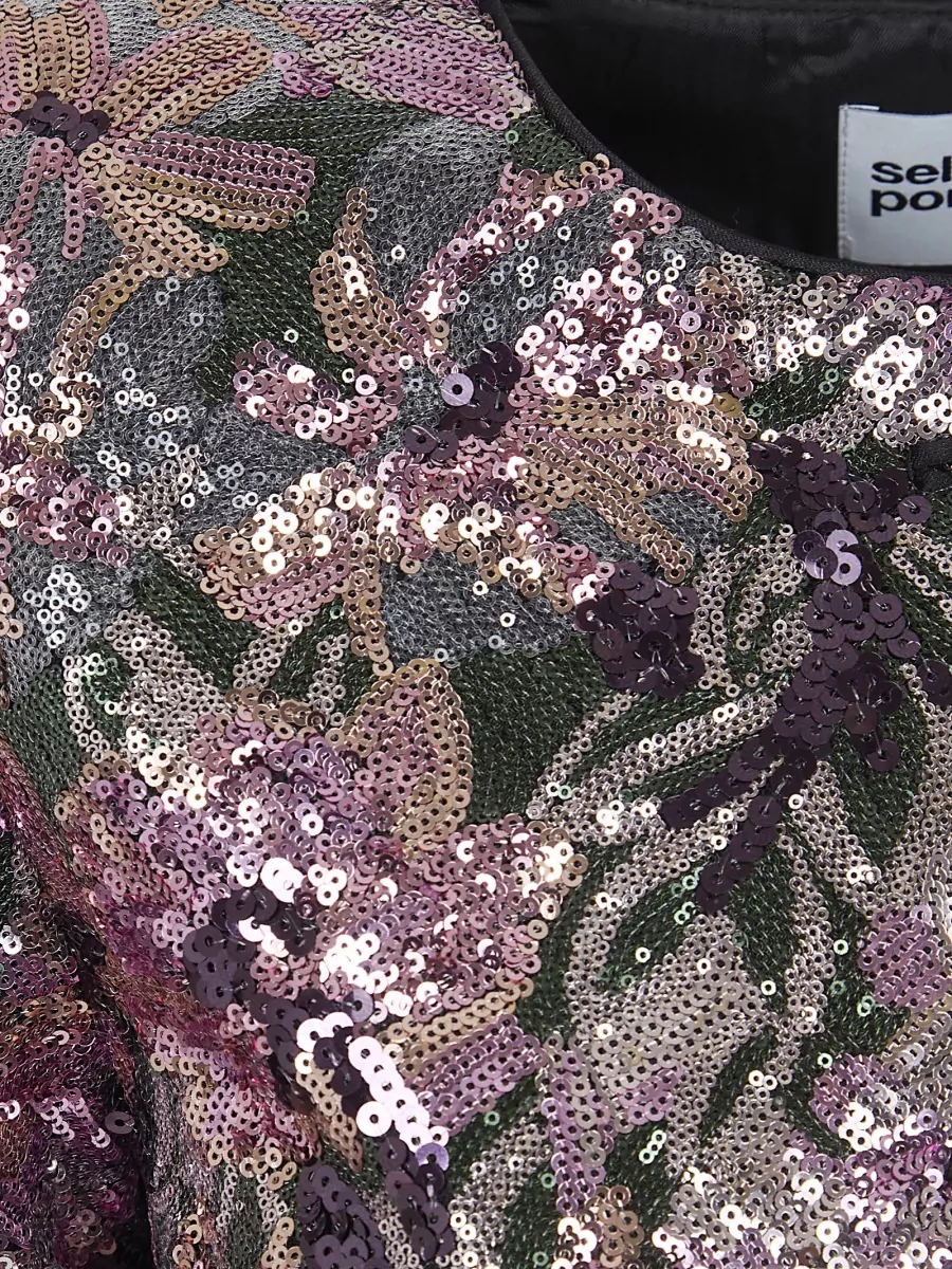 Self-Portrait Sequin Cropped Jacket