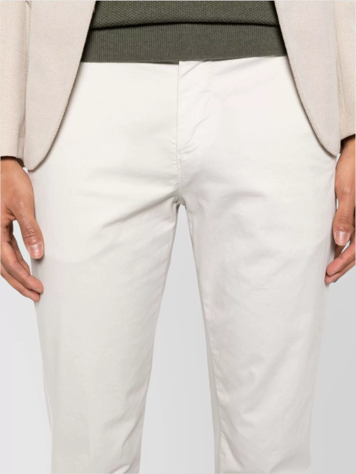 Fay Cropped Trousers With Belt Loops And Pockets