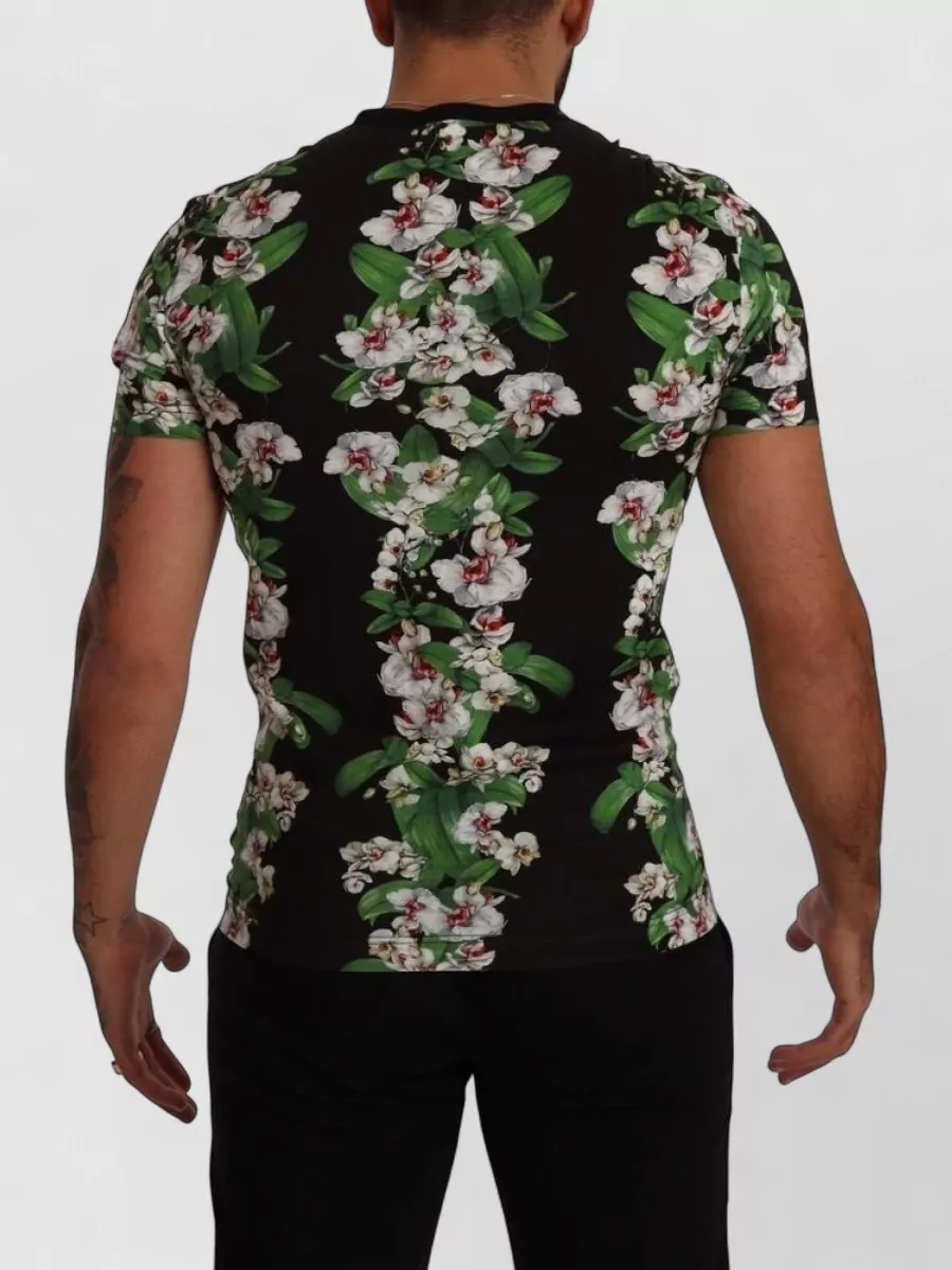 Dolce&Gabbana Floral Print Slim-Fit Crewneck T-Shirt