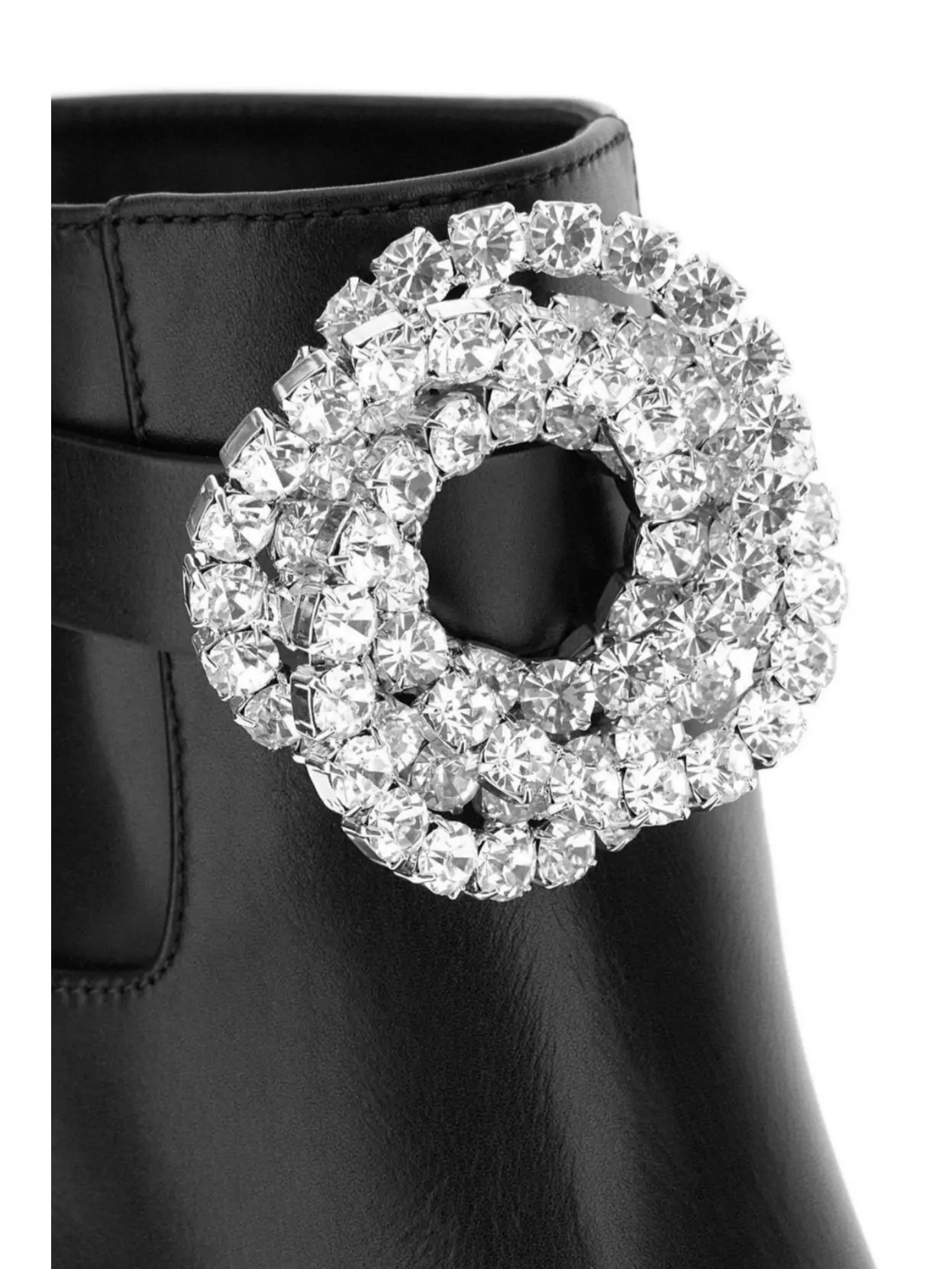 Mach & Mach Leather Ankle Boots Jewel Detail