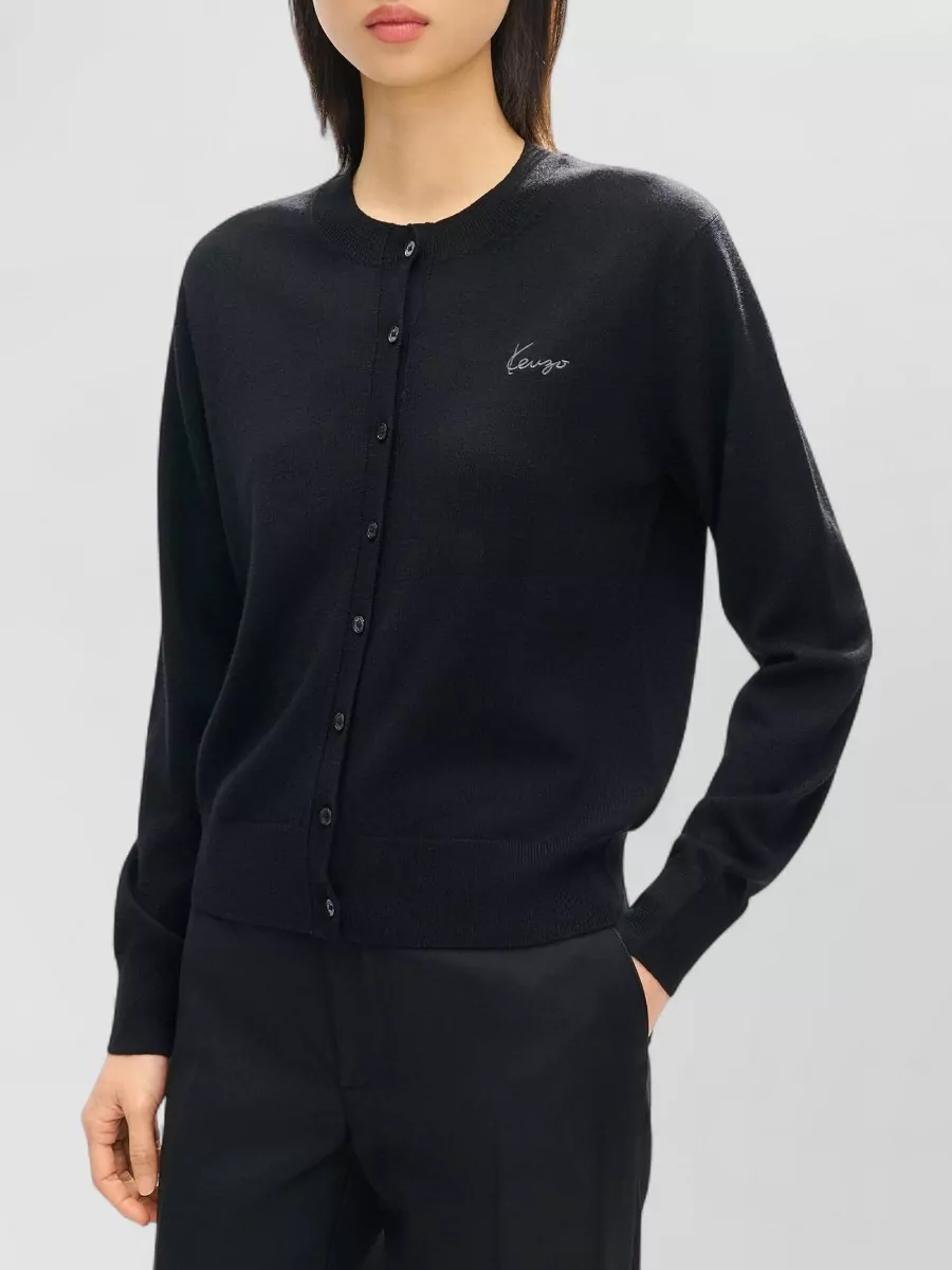 Kenzo Embroidered Crewneck Cardigan