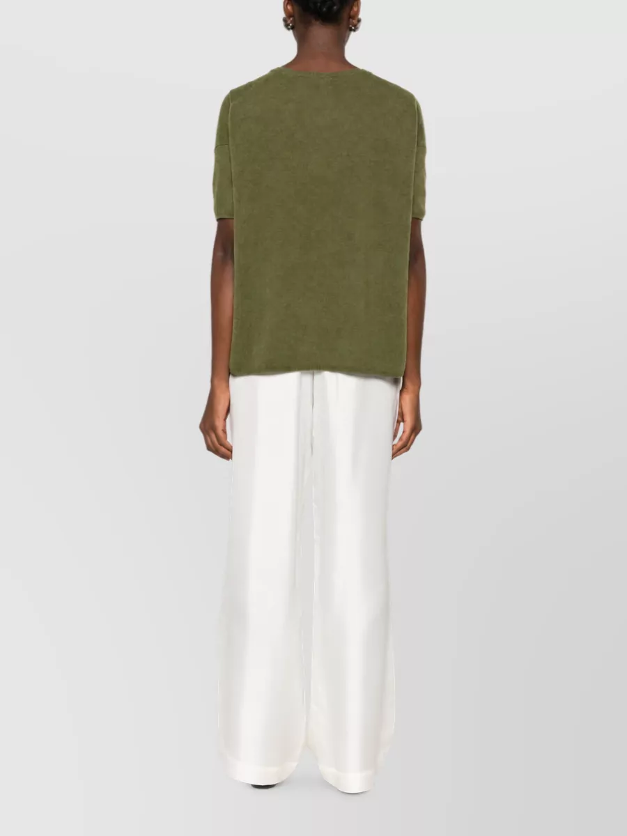 Ct Plage Cashmere Fine Knit Crew Neck Short Sleeve Jumper