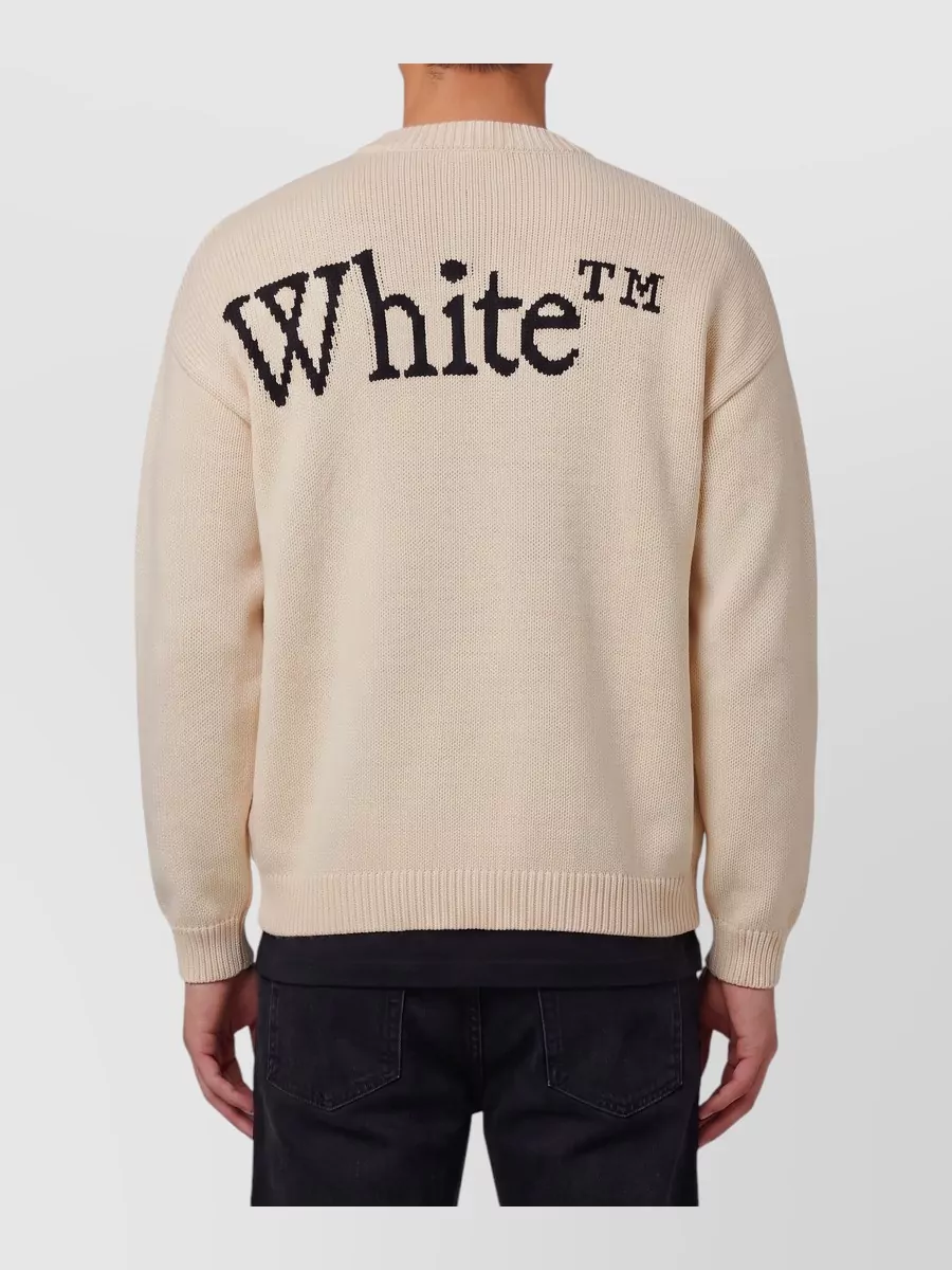 Off-White Wool Crewneck Relaxed-Fit Sweater