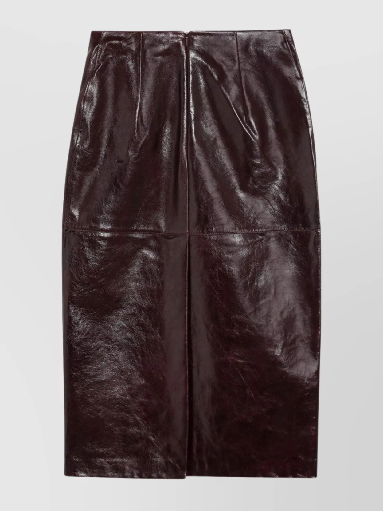 Sportmax Leather Pencil Skirt Panel Detailing In Brown