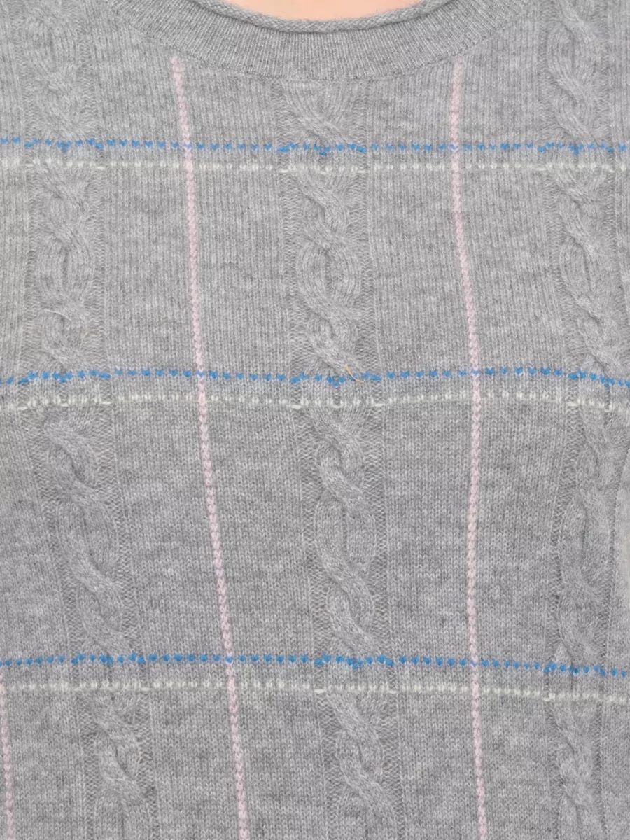 Guest In Residence Checked Ribbed Cashmere Sleeveless Top
