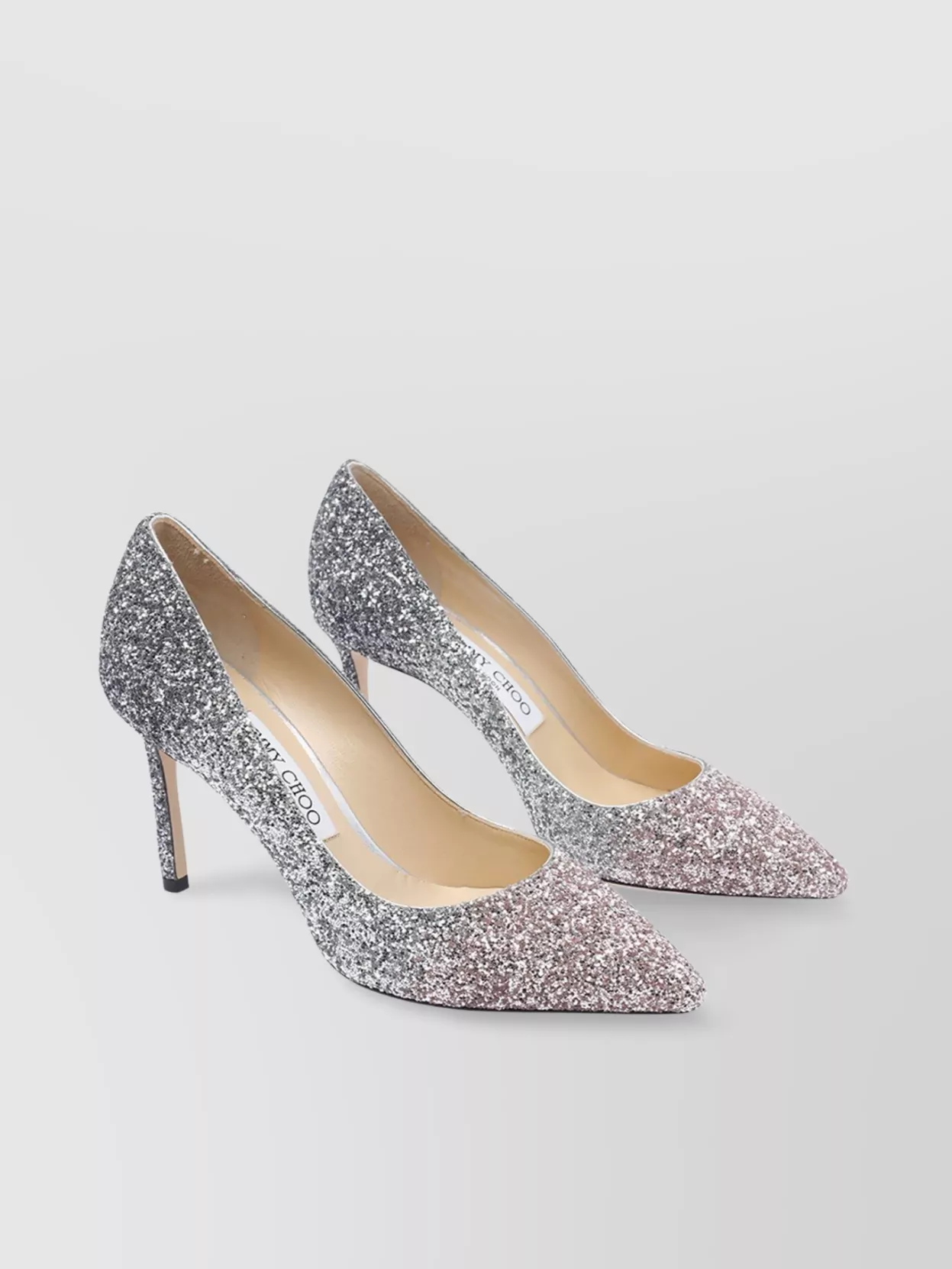 Jimmy Choo Glitter Pointed Toe High Heel Pumps