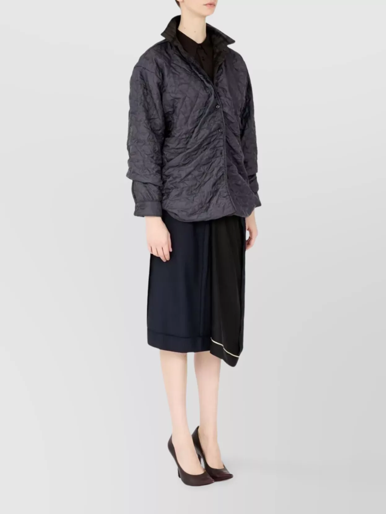 Maison Margiela Quilted Long Sleeve Shirt Collared Neck