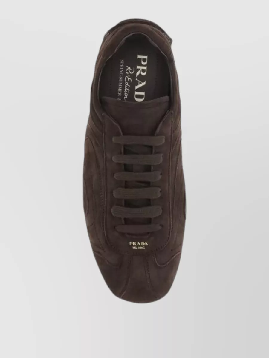 Prada Calf Leather Low-Top Sneakers