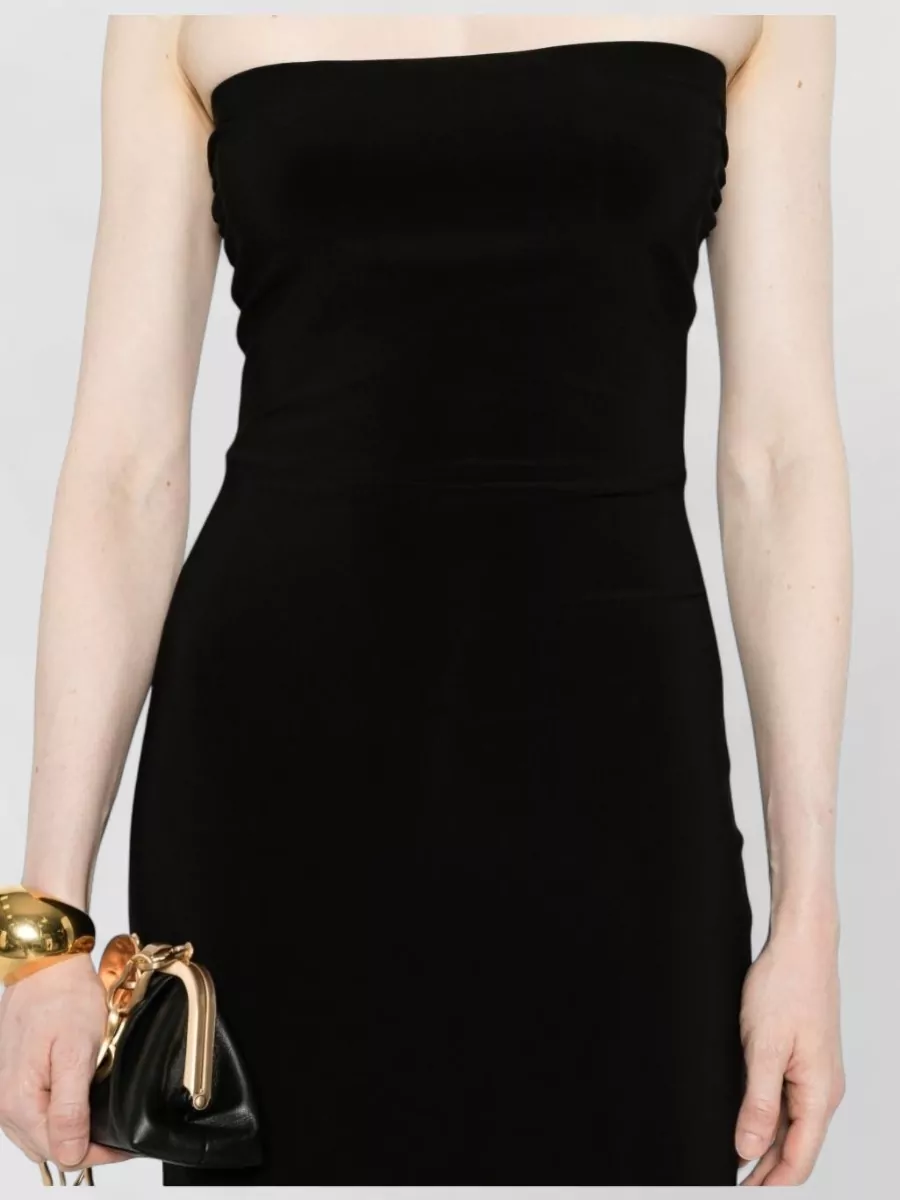 Norma Kamali Strapless Fitted Midi Dress