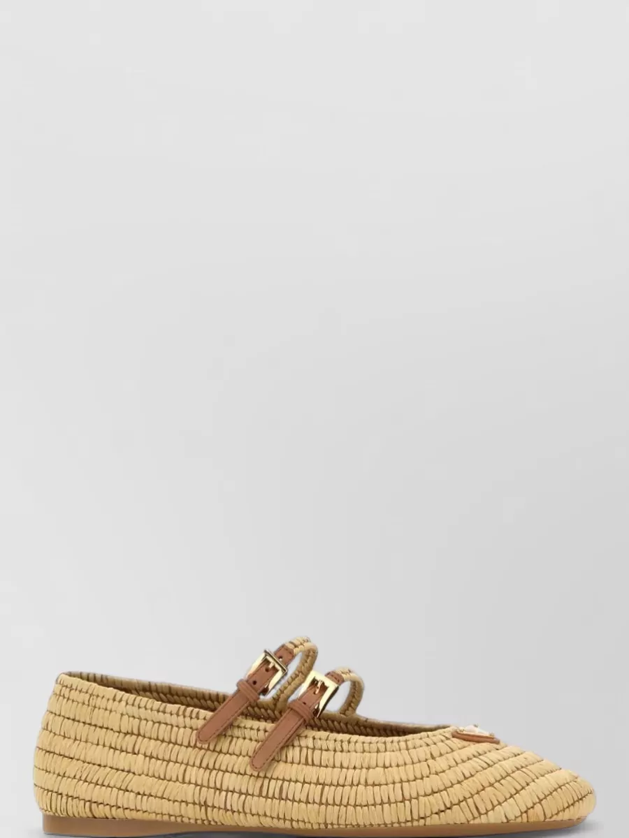 Prada Raffia Crochet Espadrille Ballerinas