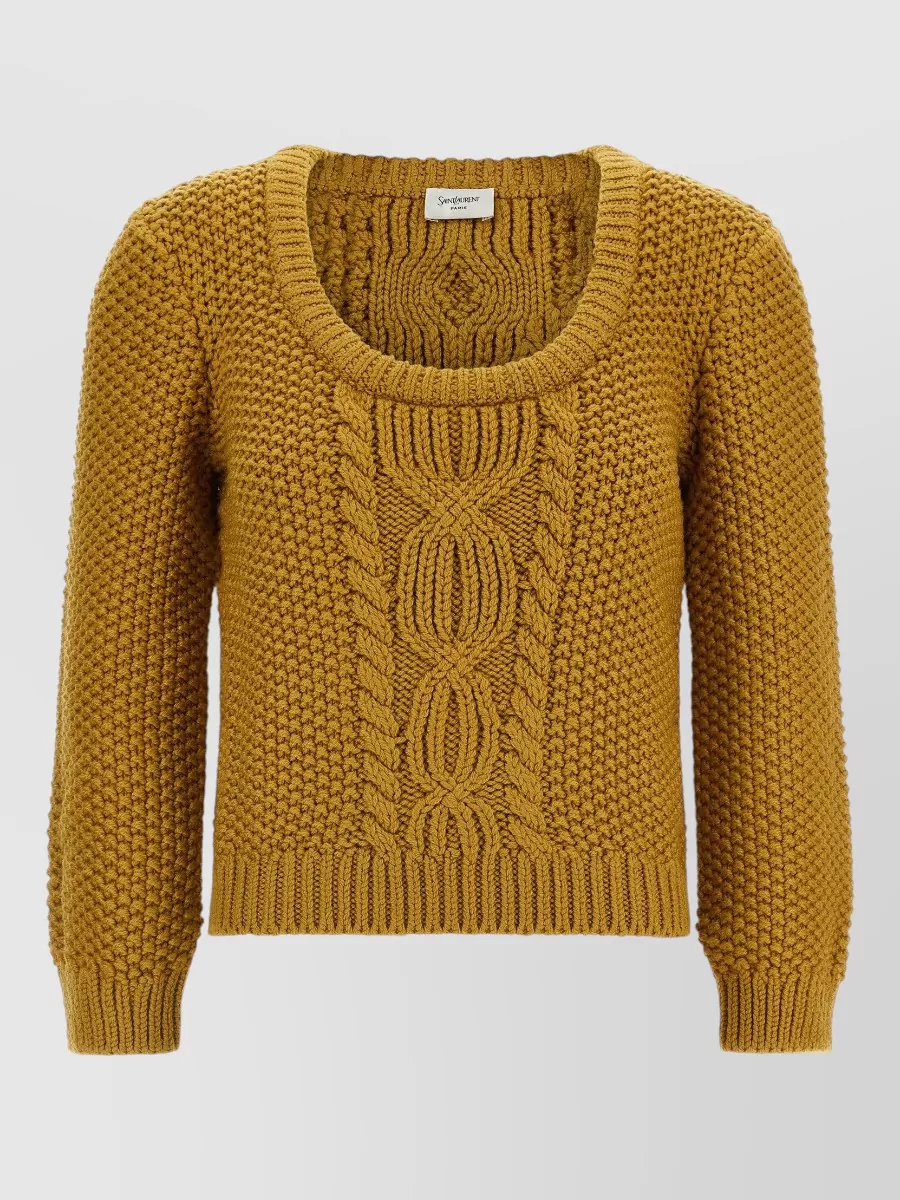 Saint Laurent fine-knit 3/4-sleeve jumper