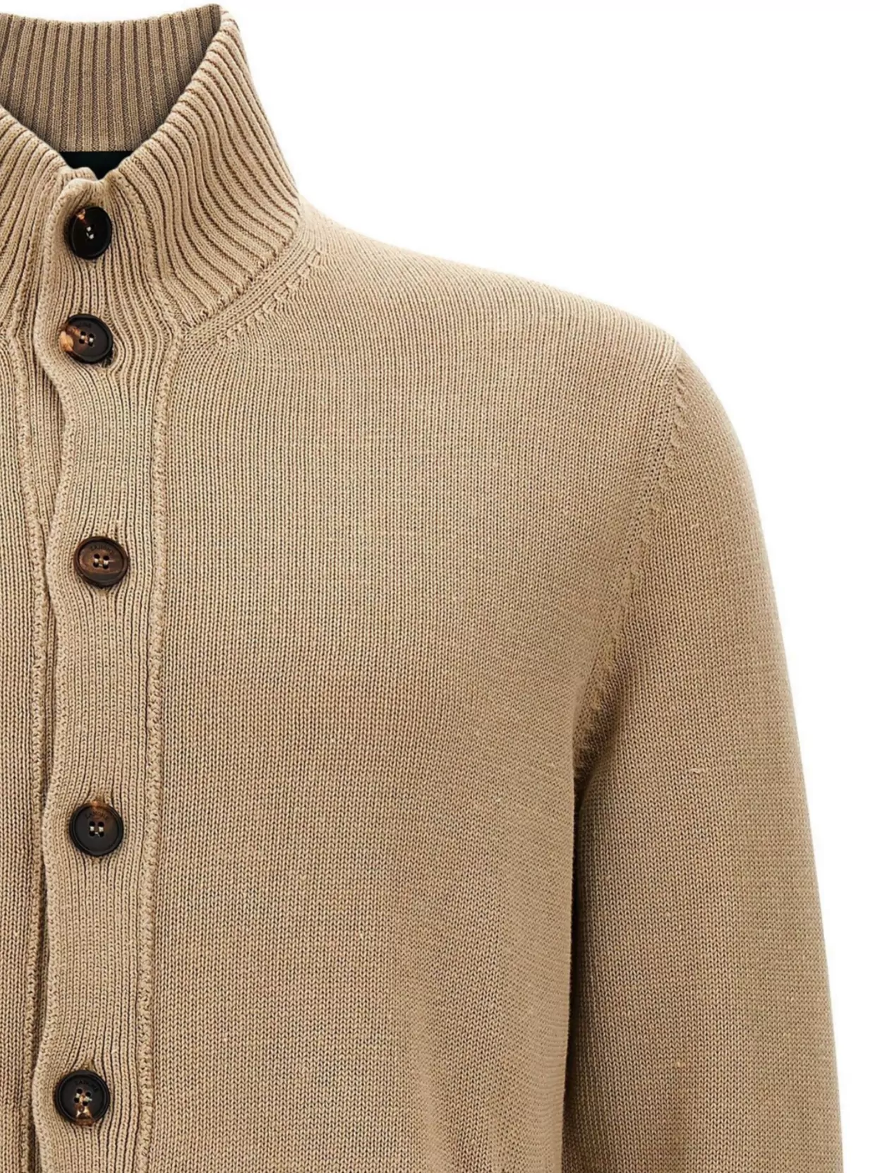 Zanone Pocketed Collar Cuffs Hem Cardigan