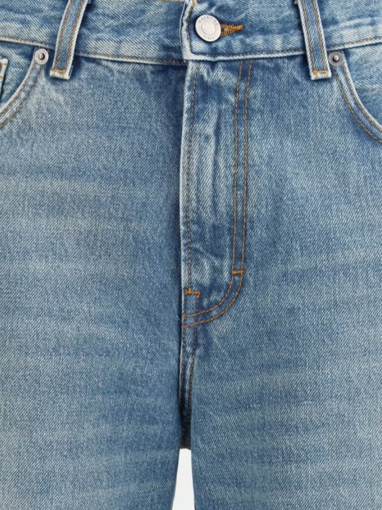 Haikure Wide-leg Denim Trousers Faded Effect In Blue