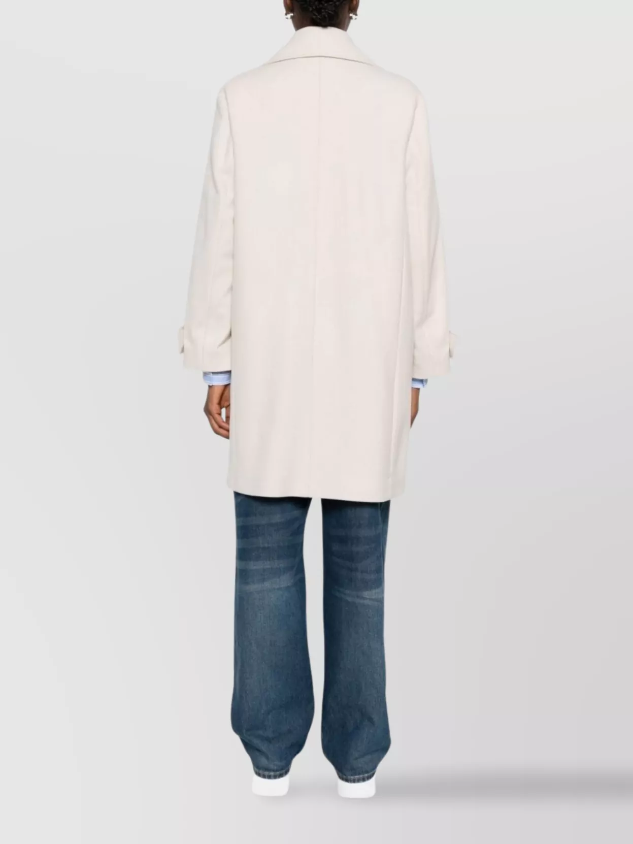 Paul Smith Double-breasted Coat Featuring Flap Pockets In Neutral