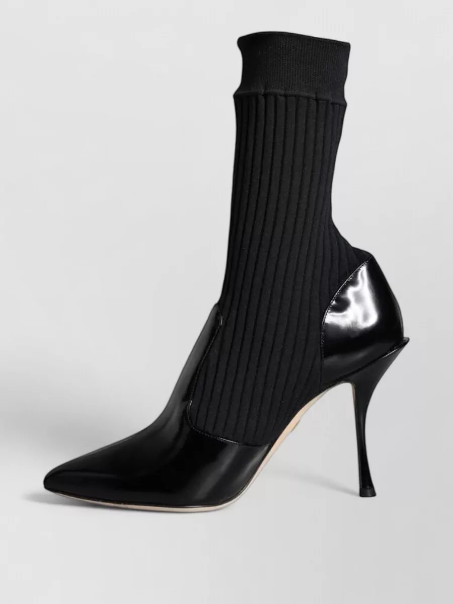 Dolce&Gabbana Ribbed Knit Sock Ankle Boots