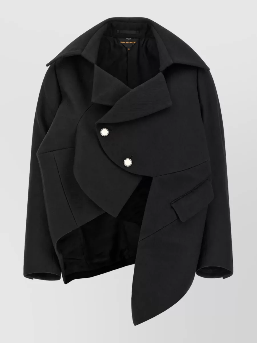 Comme des Garçons wool micro ribbed double breasted coat