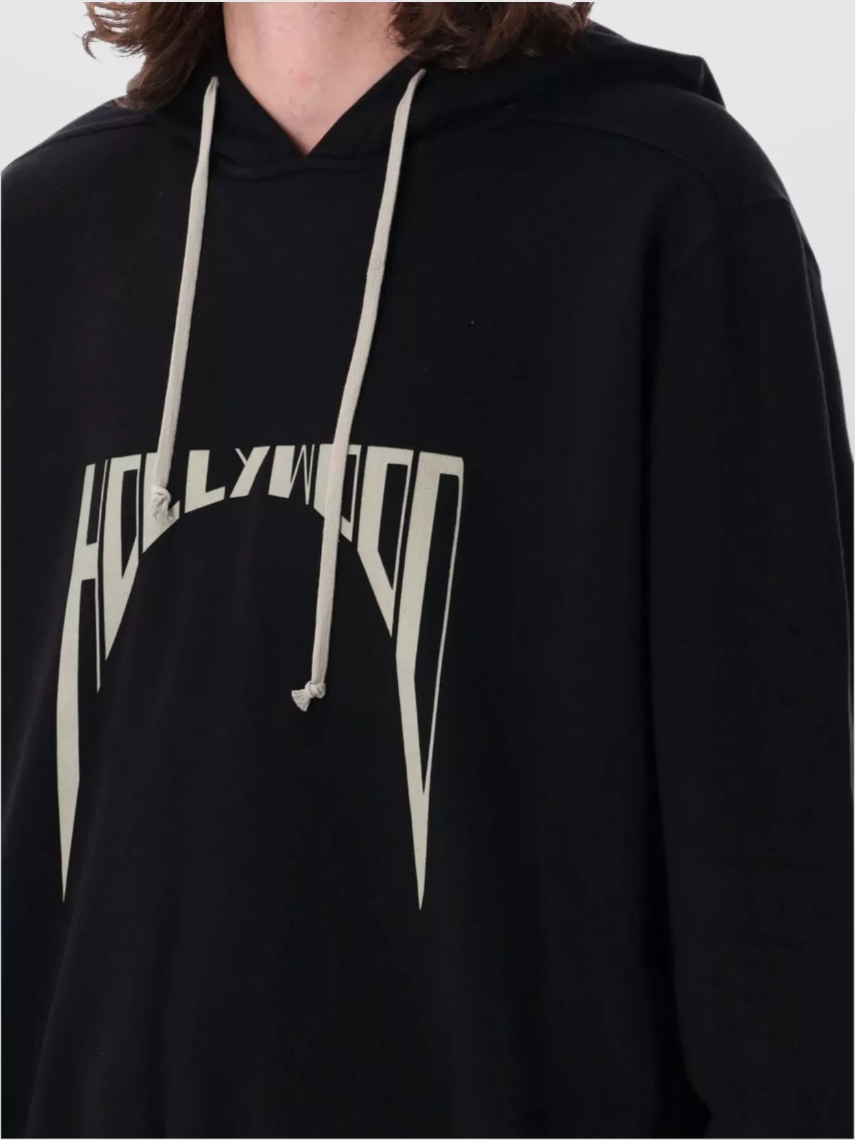 Rick Owens Drkshdw Drkshdw By Rick Owens Oversized Hoodie Black And Milk