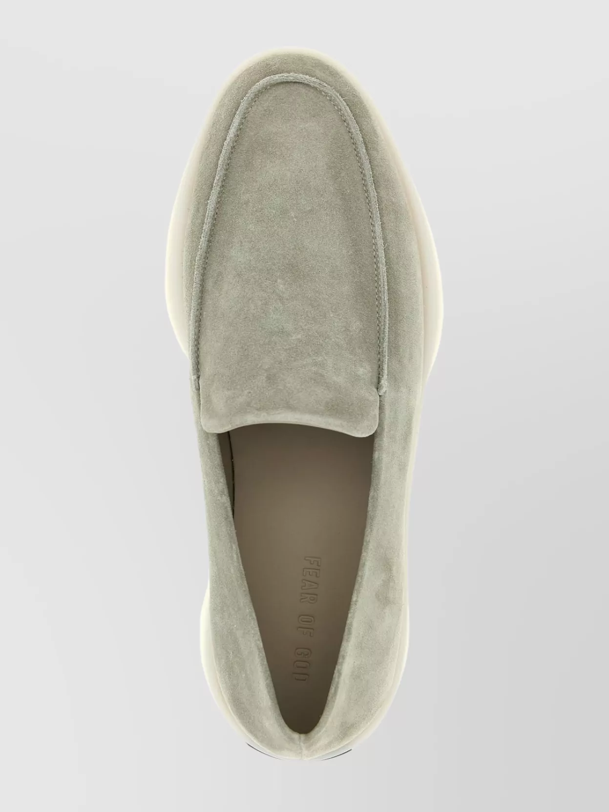 Fear Of God Suede Round Toe Loafers With Rubber Sole