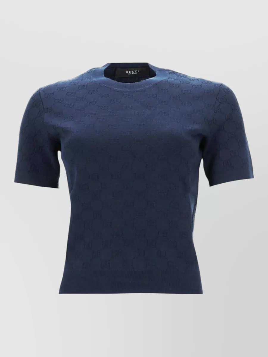 Gucci Jacquard logo-pattern knitted top