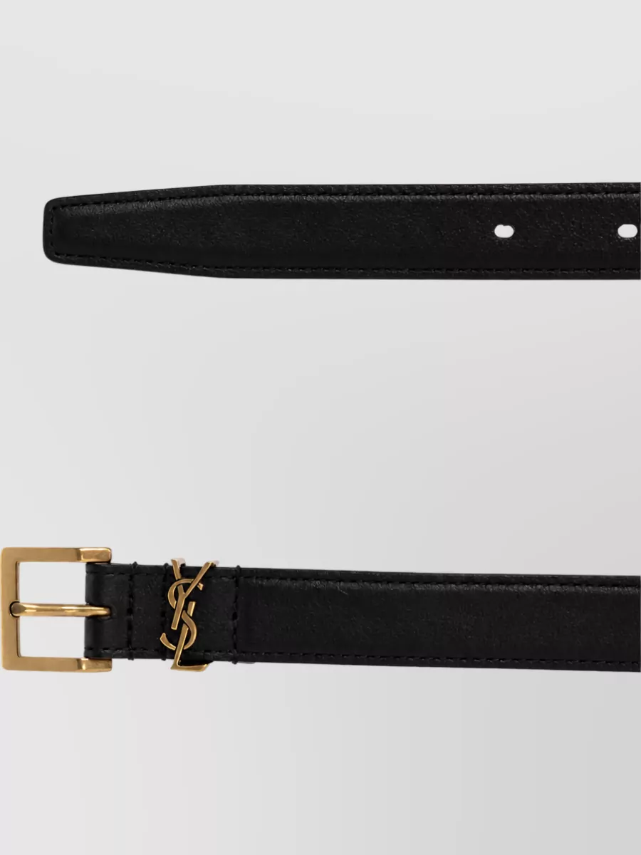Saint Laurent Calf Leather Slim Belt