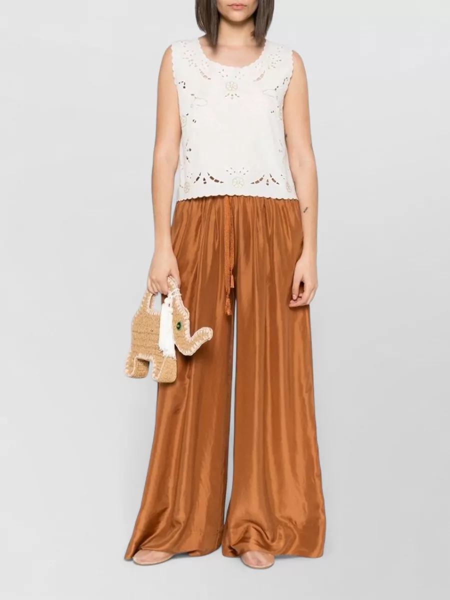 Forte Forte Embroidered Cotton Scoop Neck Sleeveless Top