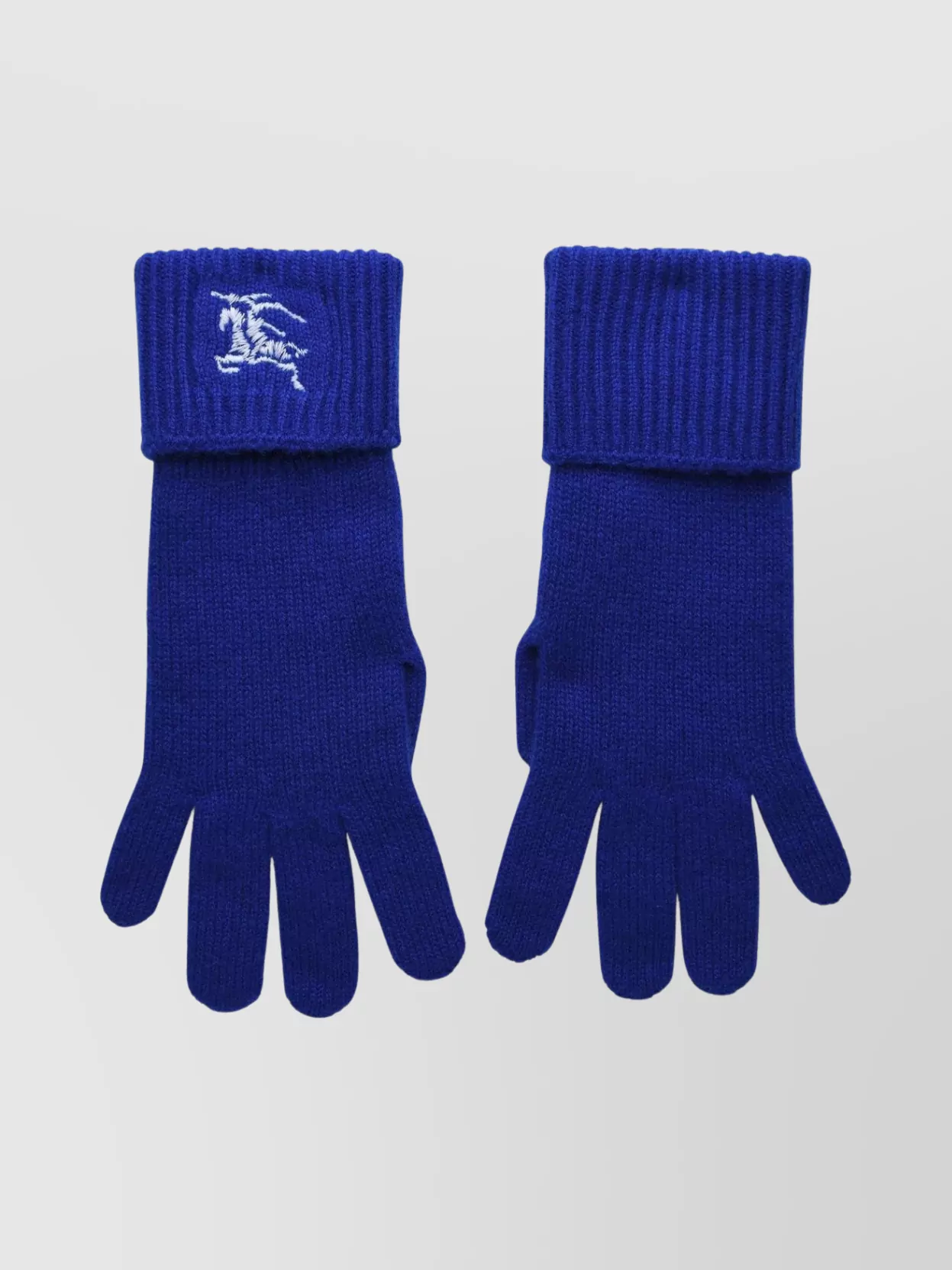 Burberry Textured Knit Gloves Ribbed Cuff