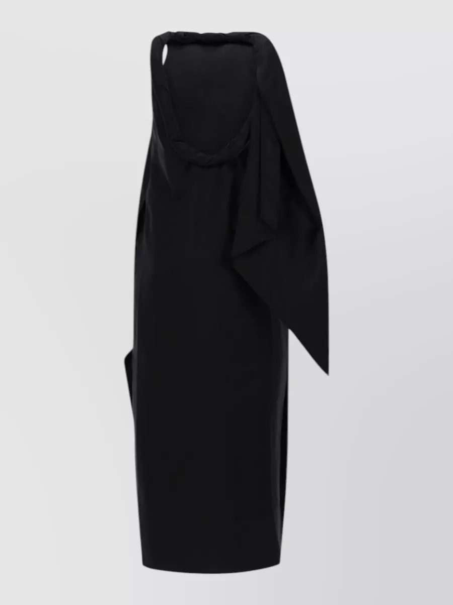 Loulou Studio Draped Midi Dress One Shoulder Design In Black