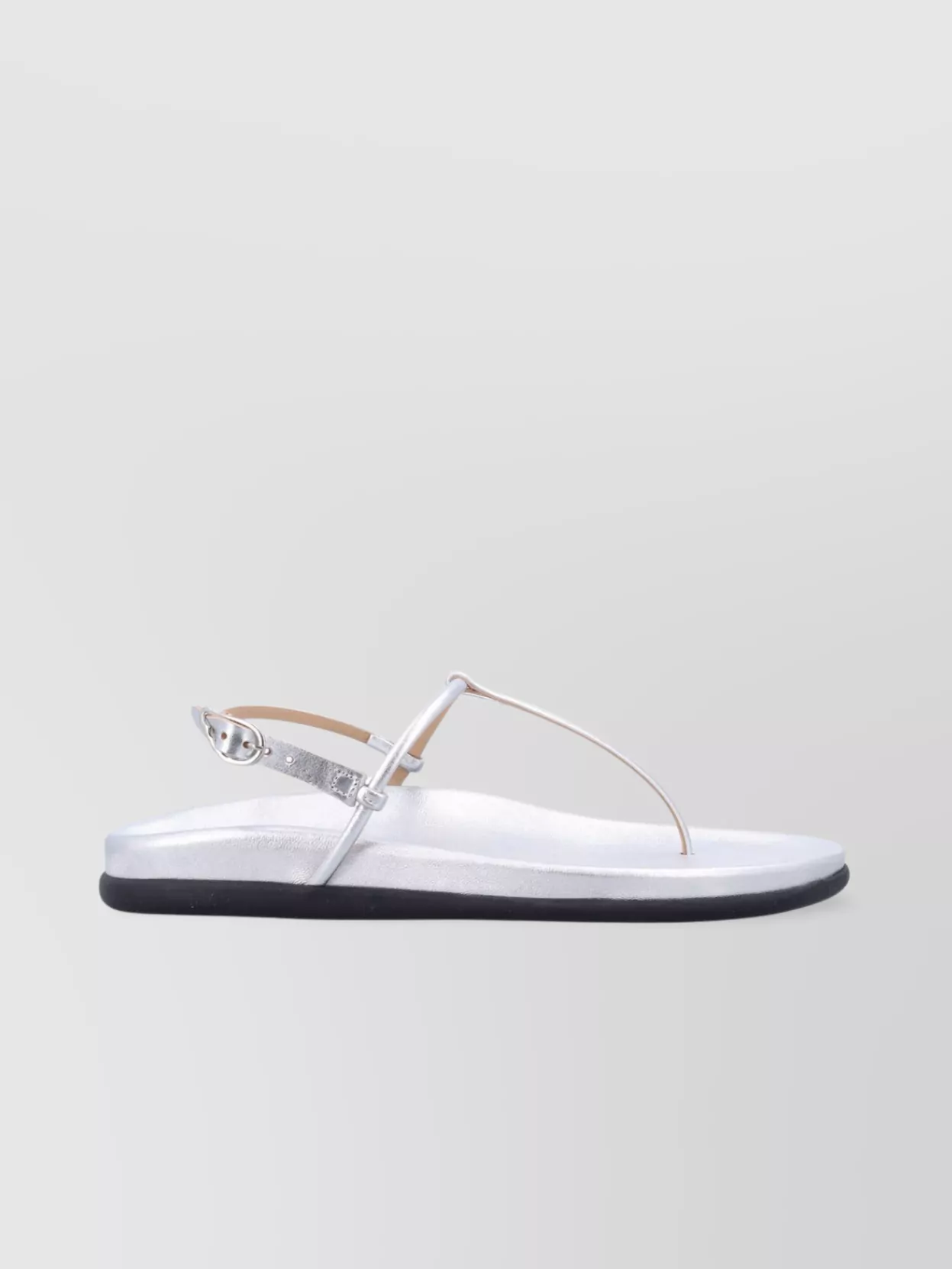 Ancient Greek Sandals Metallic Finish Flat Rubber Sole Sandals