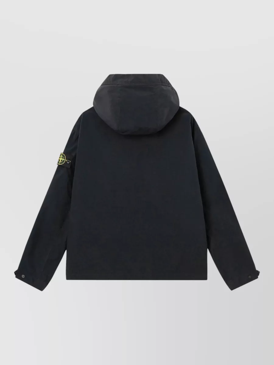 Stone Island Hooded Poly Tc Jacket Drawstring Hem
