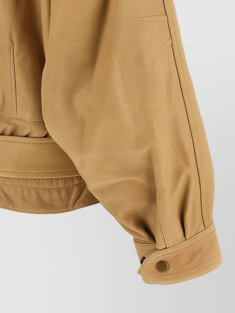 Isabel Marant Leather Asymmetric High Neck Biker Jacket