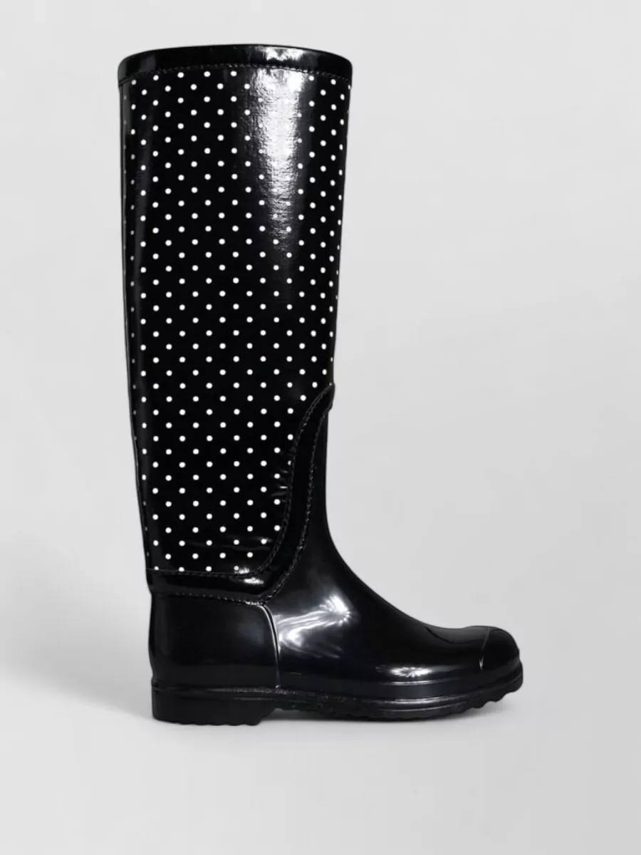 Dolce&Gabbana Polka Dot Rubber Knee-High Rain Boots