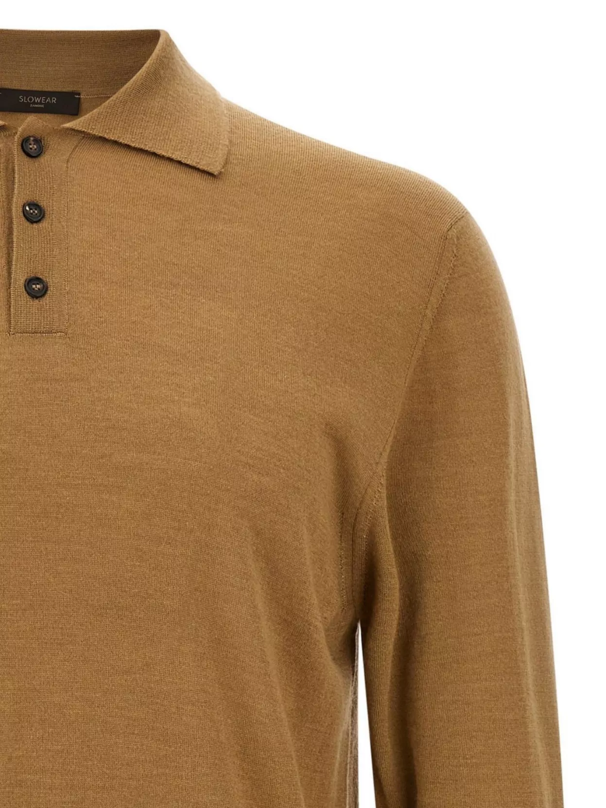 Zanone Wool Polo Shirt With Ribbed Collar