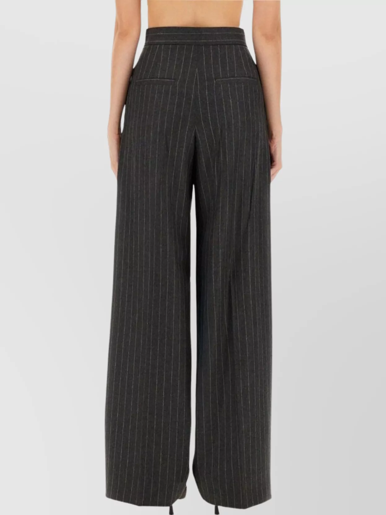 Sportmax Wide Leg High Waist Pinstripe Trousers