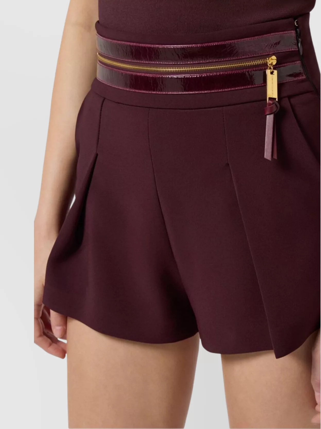 Elisabetta Franchi High-Shine Waistband Pleated Shorts Design