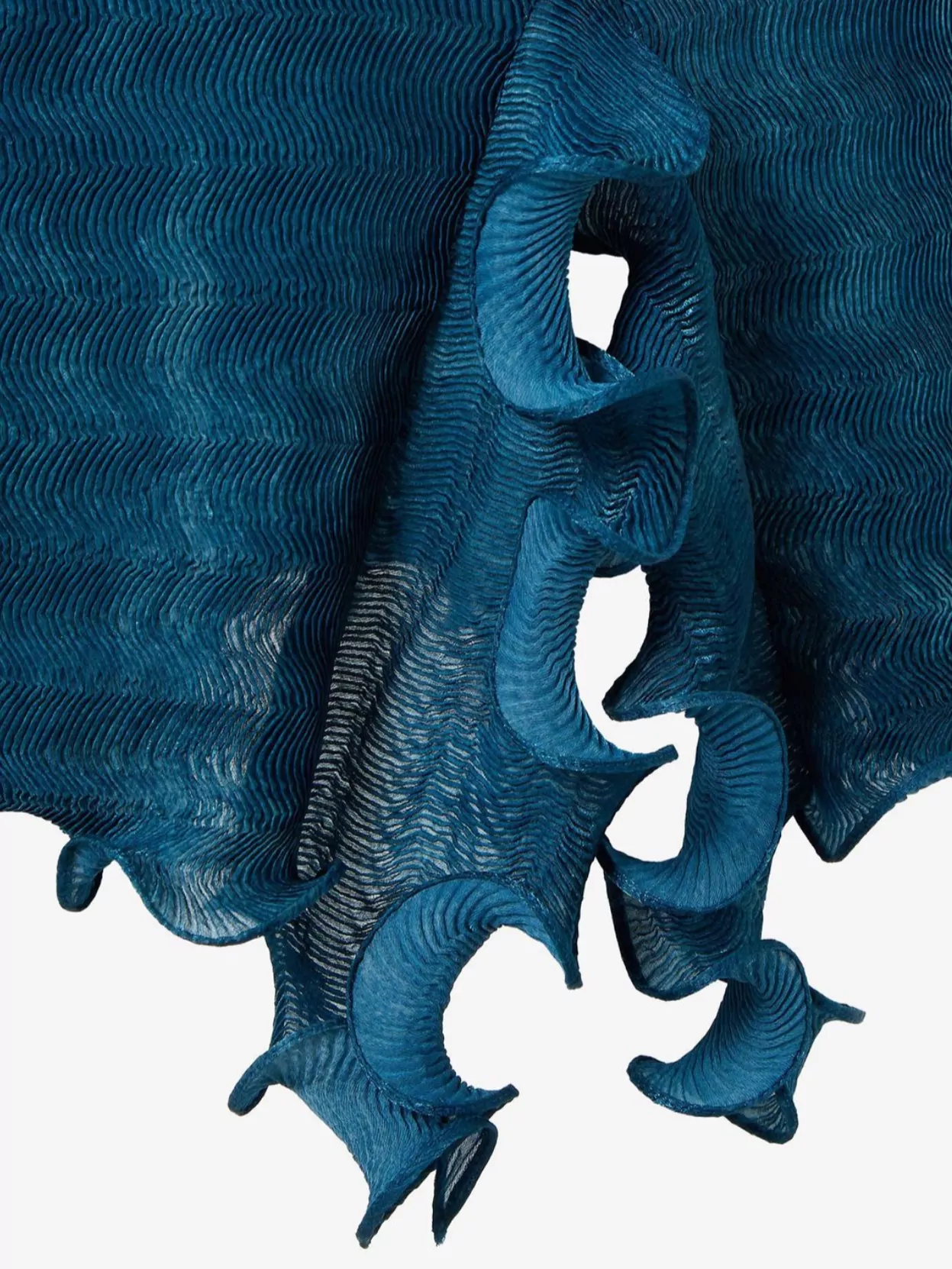 Fendi Textured High Neck Dress Ruffles