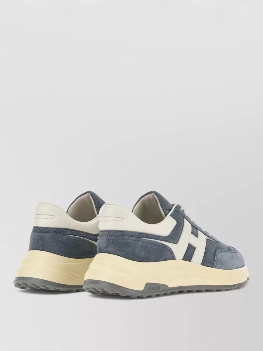 Hogan Sneaker Low Round Toe Nylon Silk Suede